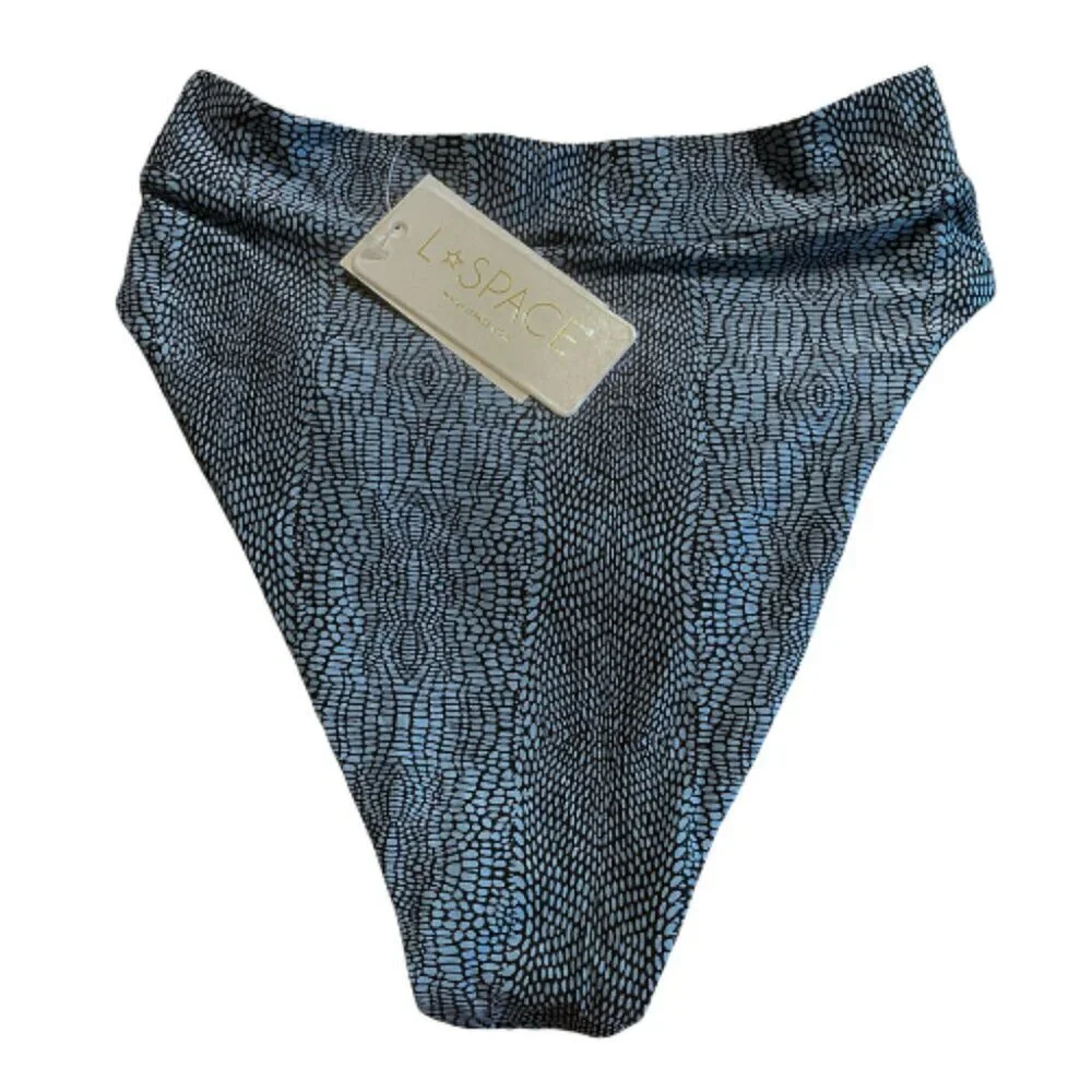 NWT l*space Court Bitsy High Waisted Bikini Bottom in Let's Croc About It Sz. S